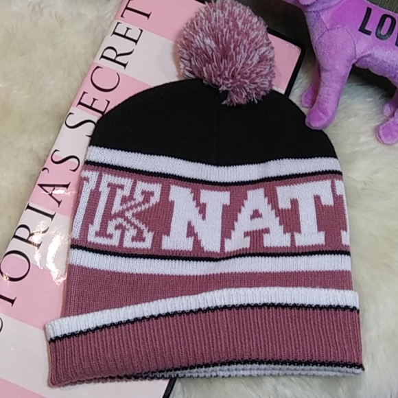 Pink Victoria Secret pom pom beanie - Picture 3 of 8